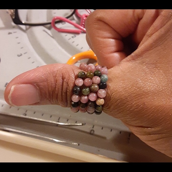 Worry-Free Ring Tourmaline Gemstone Bead Set of 2 - Picture 1 of 1